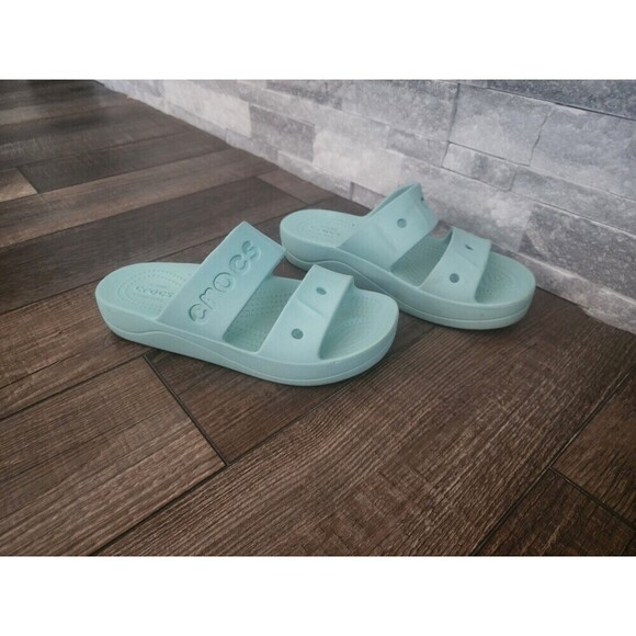 CROCS Shoes - CROCS Classic Slide Sandal Women’s 6 Blue Green Double Strap Slip On 206761